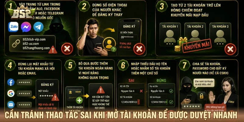 Cần tránh thao tác sai khi mở tài khoản để được duyệt nhanh