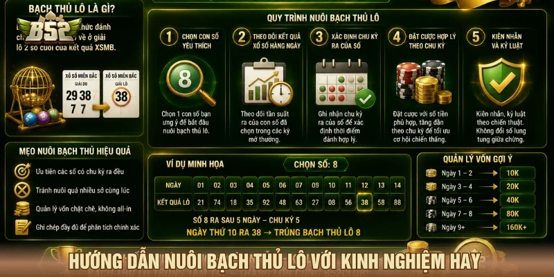 Hướng dẫn nuôi bạch thủ lô với kinh nghiệm cược hay