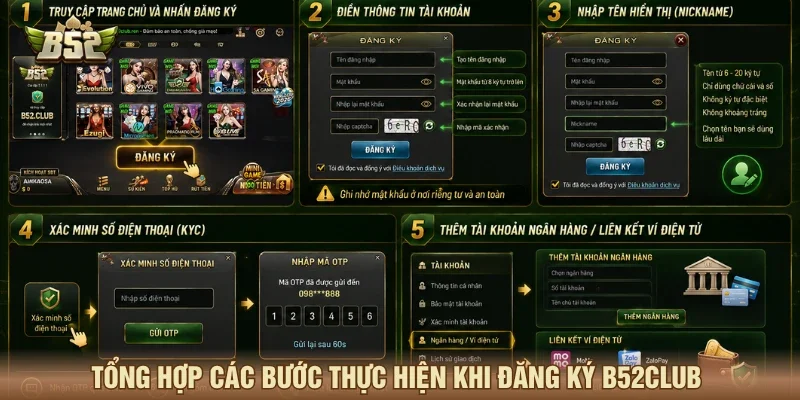 Tổng hợp các bước thực hiện khi đăng ký B52CLUB